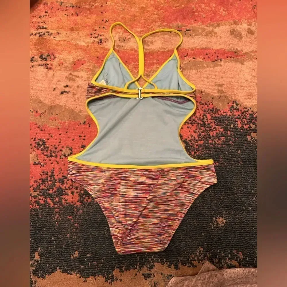 Athleta Multicolor One Piece with Yellow Accents
